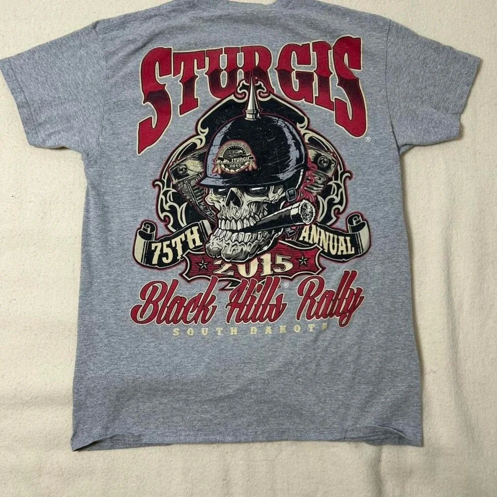Sturgis Black Hills Rally South Dakota 2015 large T Shirt 75th Anniversary - Picture 1 of 4